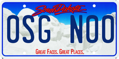 SD license plate 0SGN00
