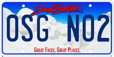 SD license plate 0SGN02