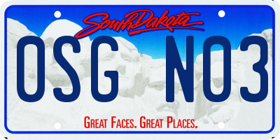 SD license plate 0SGN03