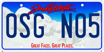 SD license plate 0SGN05