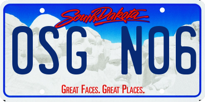SD license plate 0SGN06