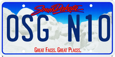 SD license plate 0SGN10