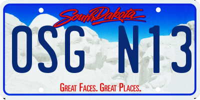 SD license plate 0SGN13