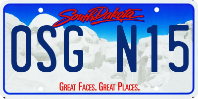 SD license plate 0SGN15