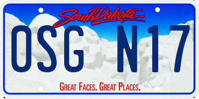 SD license plate 0SGN17