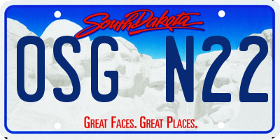 SD license plate 0SGN22