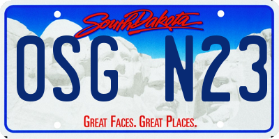 SD license plate 0SGN23