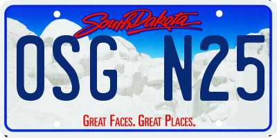 SD license plate 0SGN25