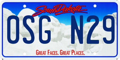 SD license plate 0SGN29