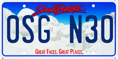 SD license plate 0SGN30