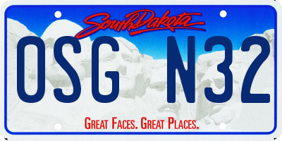 SD license plate 0SGN32