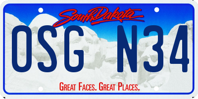 SD license plate 0SGN34
