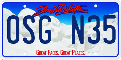 SD license plate 0SGN35
