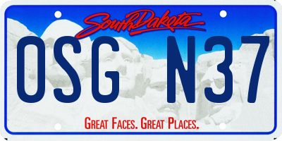 SD license plate 0SGN37