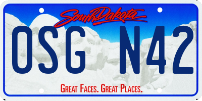 SD license plate 0SGN42
