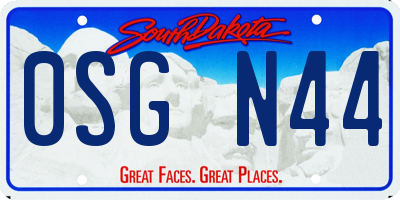 SD license plate 0SGN44