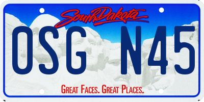 SD license plate 0SGN45