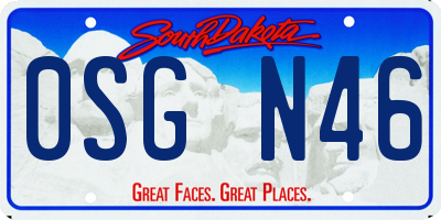 SD license plate 0SGN46