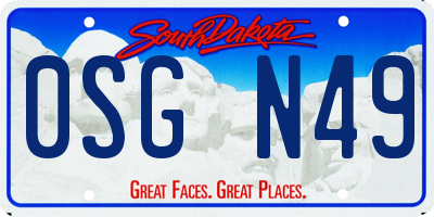SD license plate 0SGN49