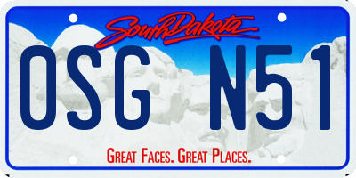 SD license plate 0SGN51