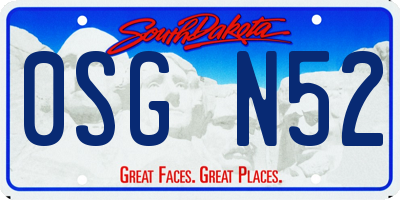 SD license plate 0SGN52