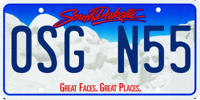 SD license plate 0SGN55