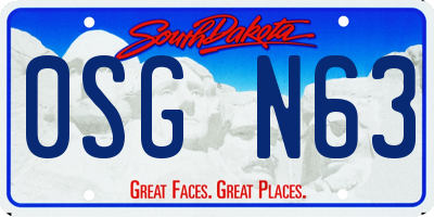 SD license plate 0SGN63