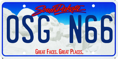 SD license plate 0SGN66