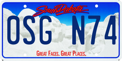 SD license plate 0SGN74