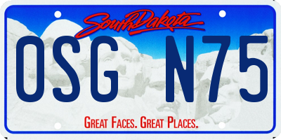 SD license plate 0SGN75