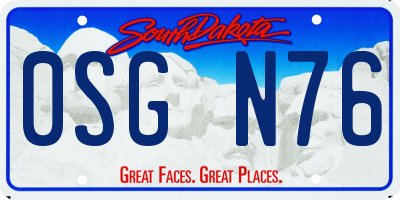 SD license plate 0SGN76