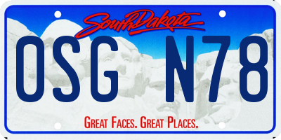 SD license plate 0SGN78