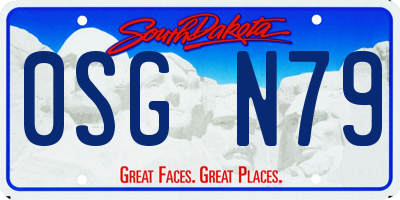 SD license plate 0SGN79