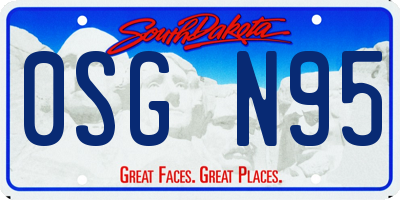 SD license plate 0SGN95