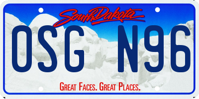 SD license plate 0SGN96