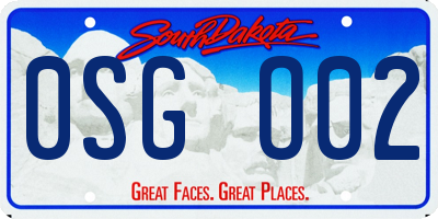 SD license plate 0SGO02