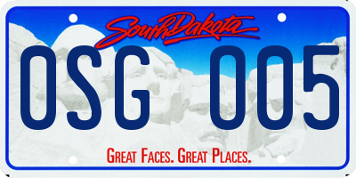 SD license plate 0SGO05