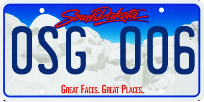 SD license plate 0SGO06