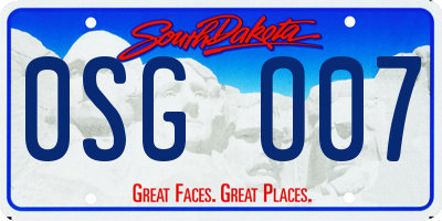 SD license plate 0SGO07