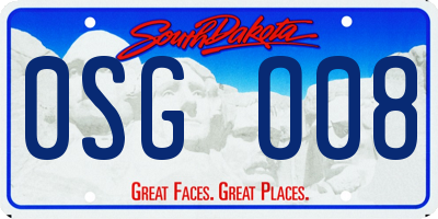 SD license plate 0SGO08