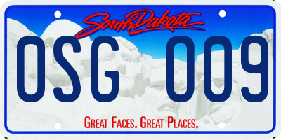 SD license plate 0SGO09