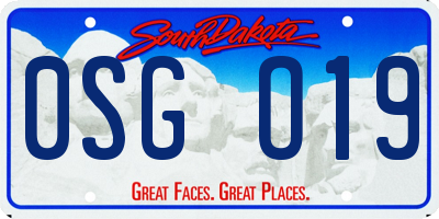 SD license plate 0SGO19