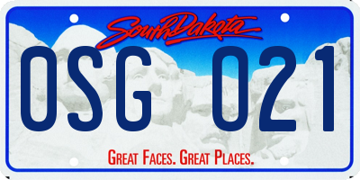SD license plate 0SGO21