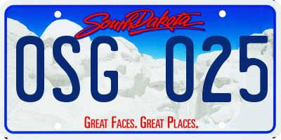 SD license plate 0SGO25