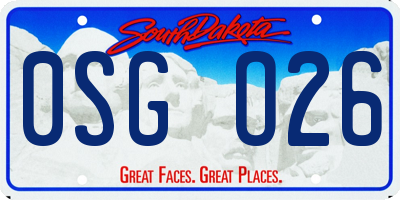 SD license plate 0SGO26