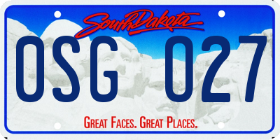 SD license plate 0SGO27