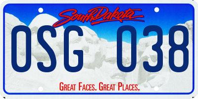 SD license plate 0SGO38
