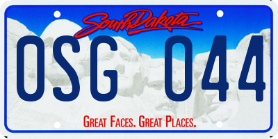 SD license plate 0SGO44