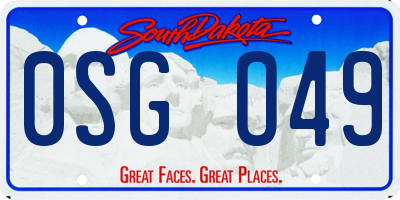 SD license plate 0SGO49