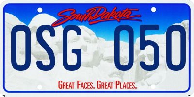 SD license plate 0SGO50